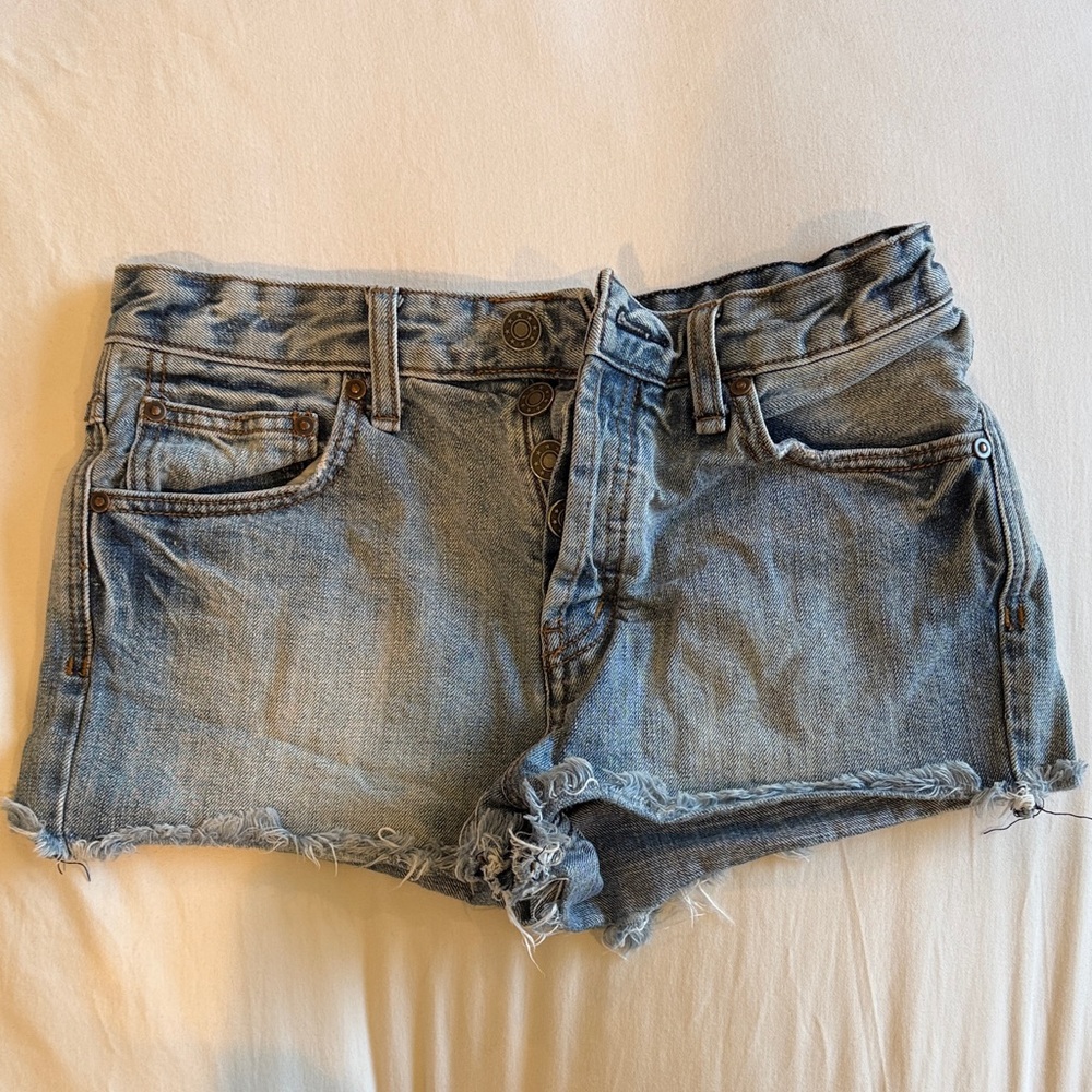 Free People Light Blue Jean Shorts